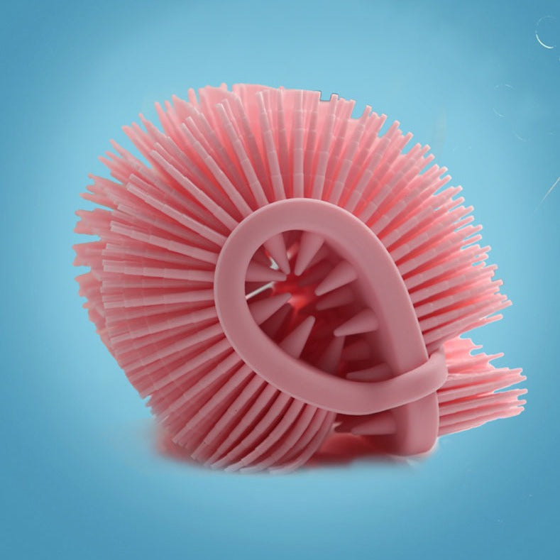 New Square Bath Brush with Hanging Rope Double-sided Silicone