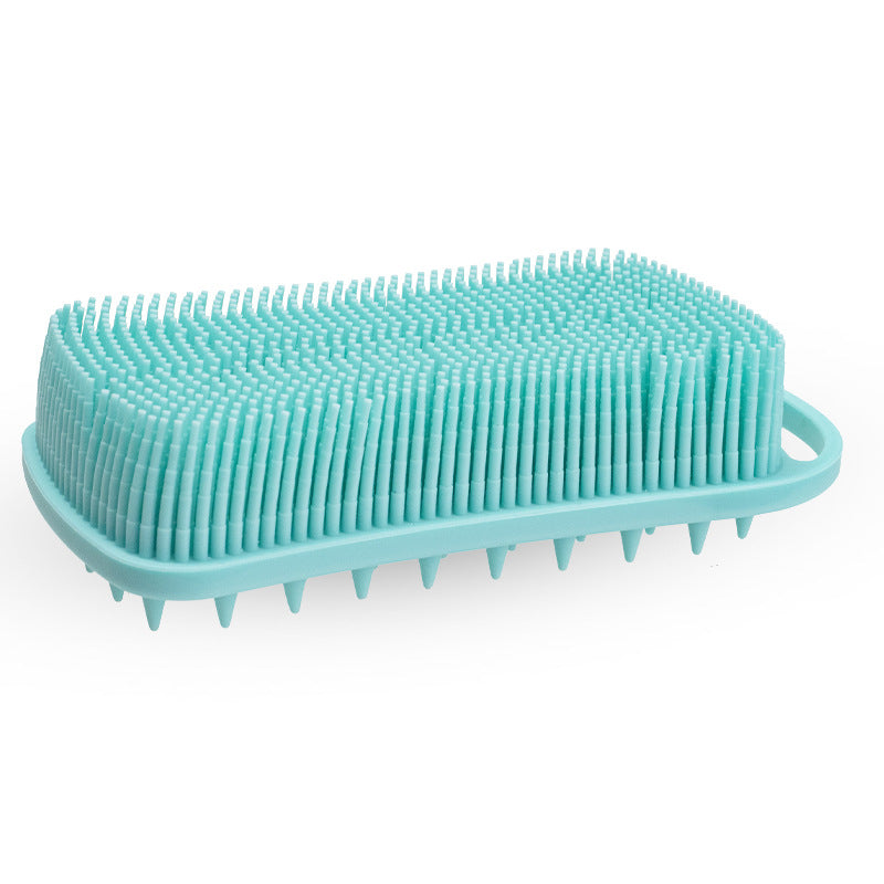 New Square Bath Brush with Hanging Rope Double-sided Silicone