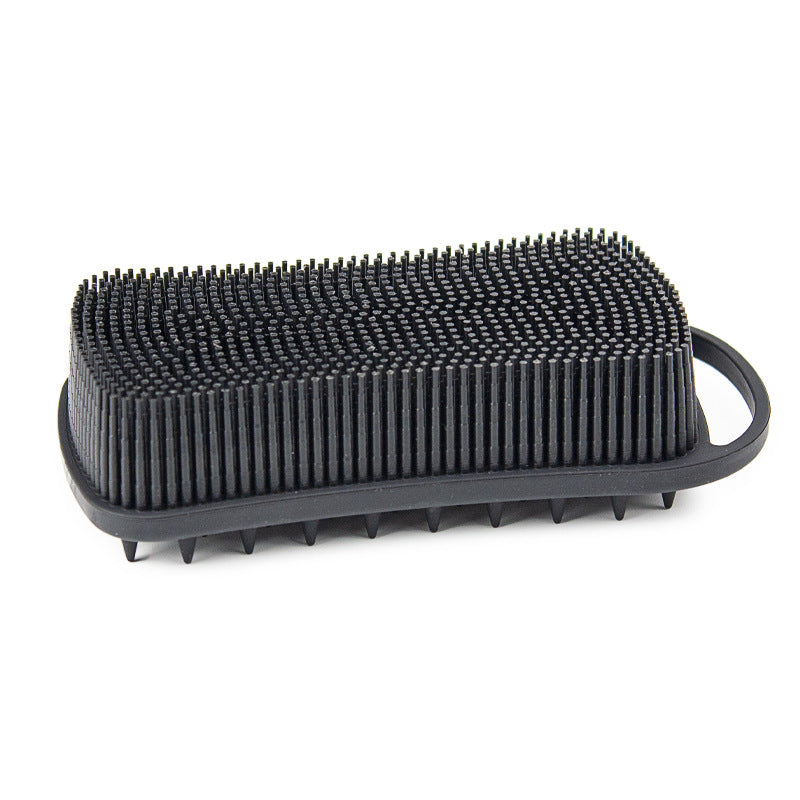 New Square Bath Brush with Hanging Rope Double-sided Silicone