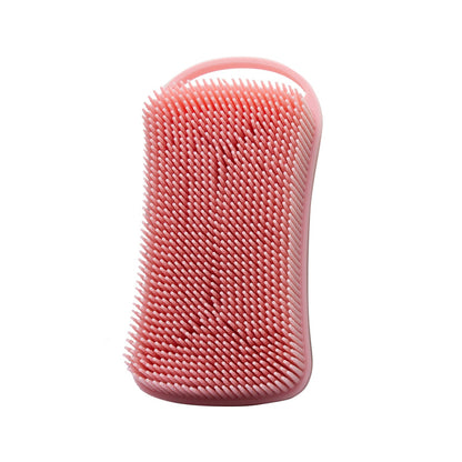 New Square Bath Brush with Hanging Rope Double-sided Silicone