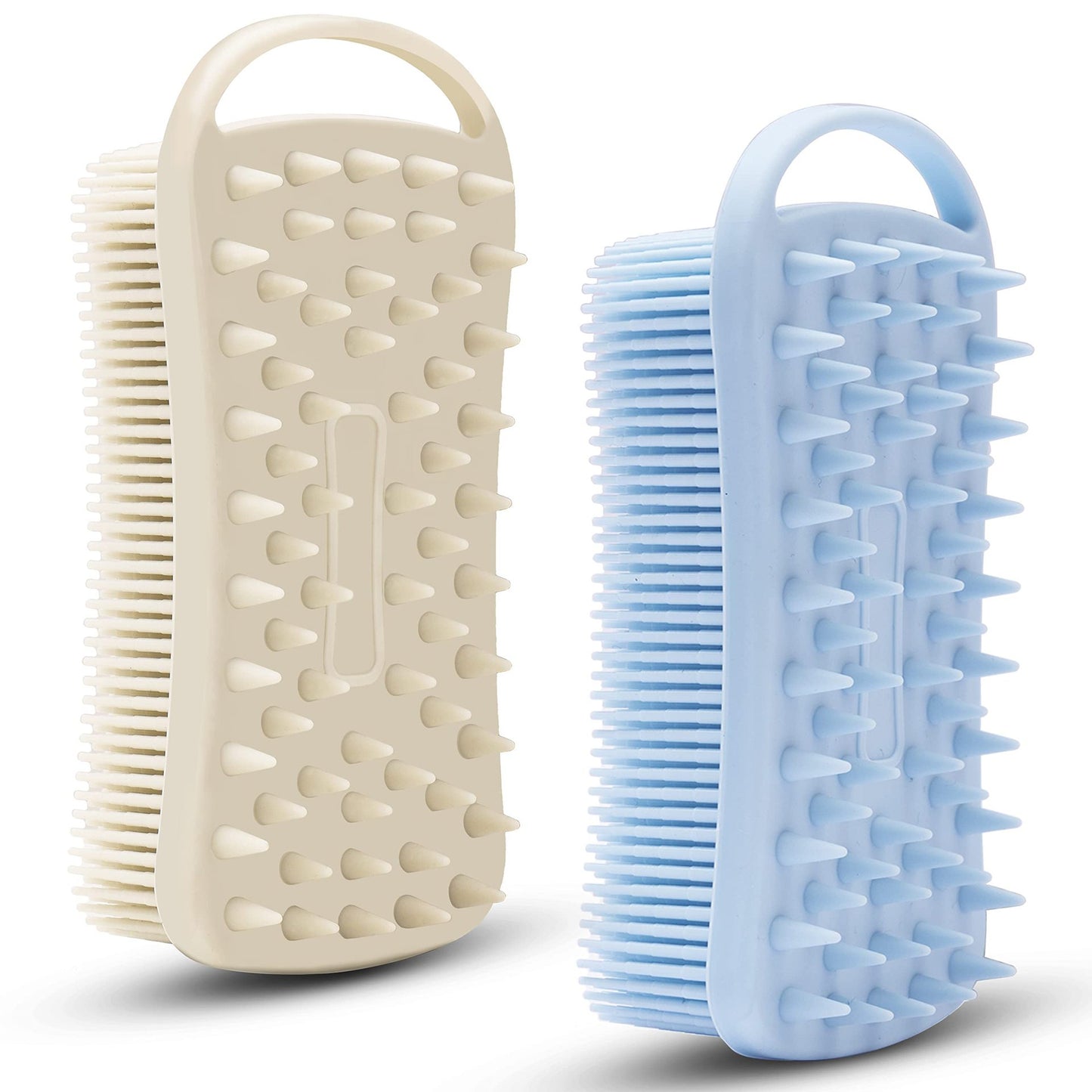 New Square Bath Brush with Hanging Rope Double-sided Silicone